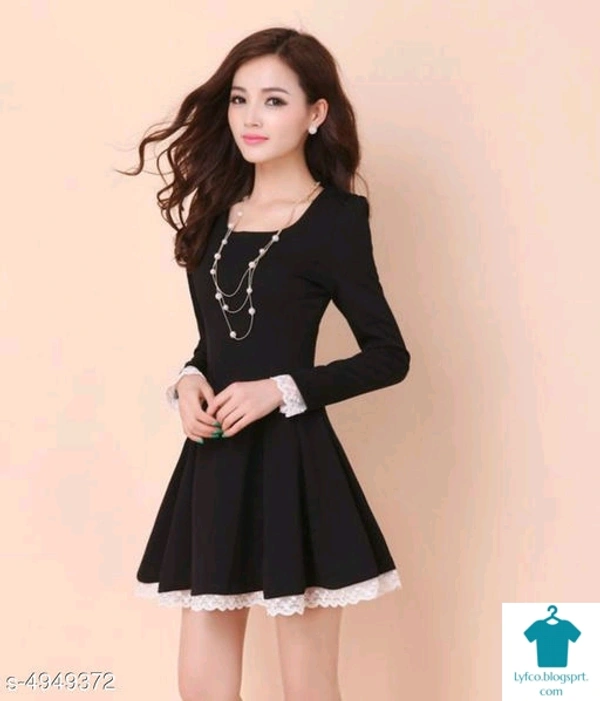 Product Name: *Solid Black Above Knee Crepe Dress*Fabric: CrepeSleeve Length: Long SleevesPattern: SolidMultipack: 1 - XL