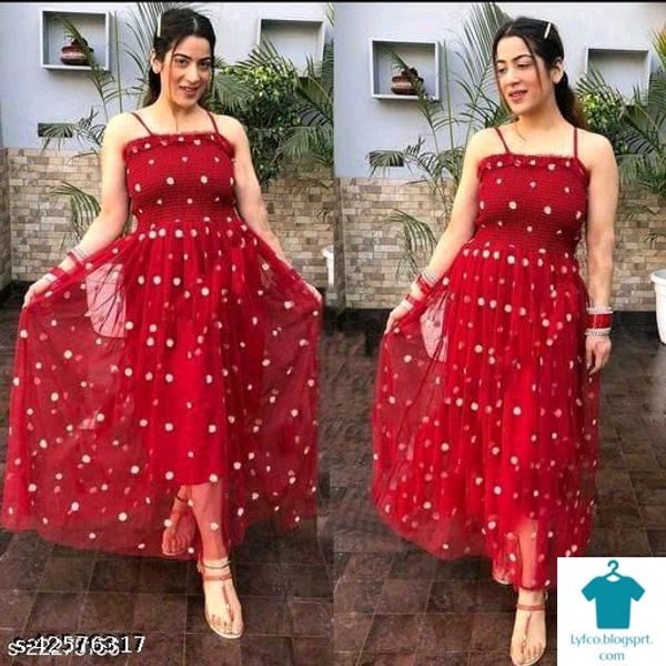 Product Name: *Classy Ravishing Women Dresses*Fabric: NetSleeve Length: SleevelessPattern: EmbroideredMultipack: 1 - XXL
