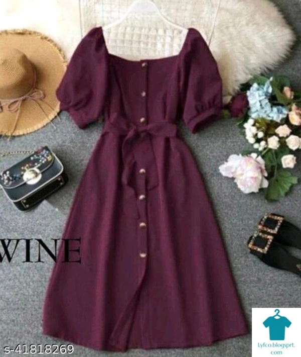 Product Name: *Trendy Sensational Women Dress*Fabric: RayonSleeve Length: Short SleevesPattern: SolidMultipack: 1 - L