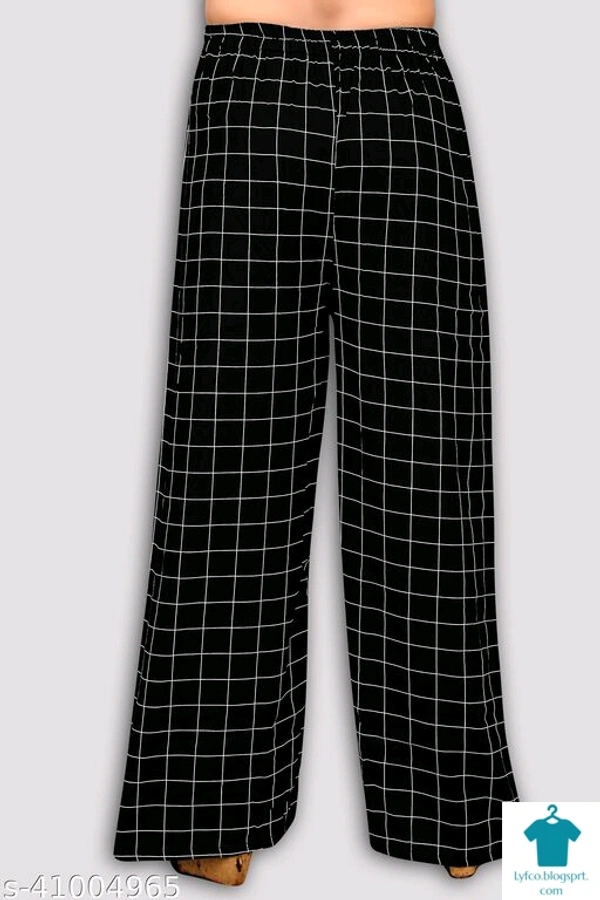 Product Name: *Stylish Modern Women Palazzos*Fabric: RayonPattern: PrintedMultipack: 1 - 34