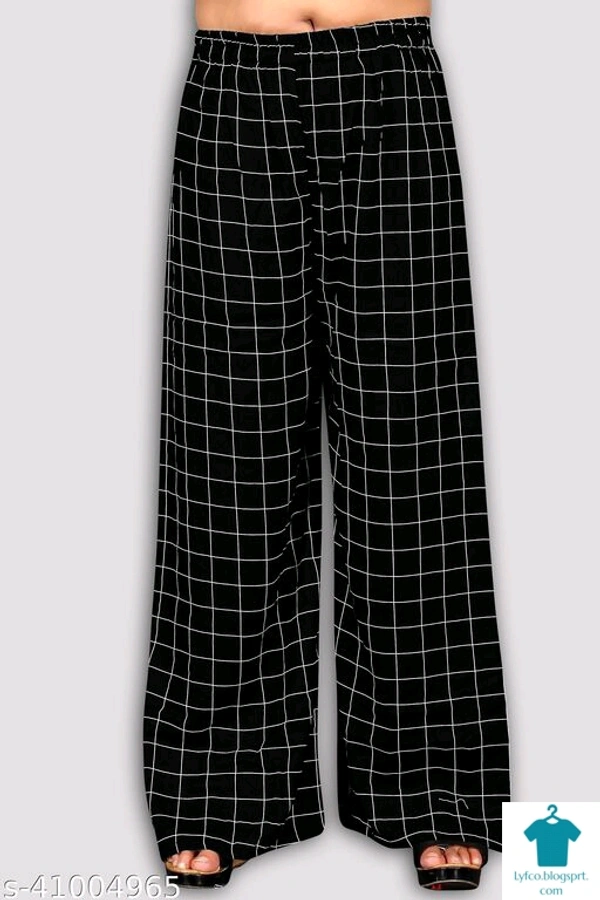 Product Name: *Stylish Modern Women Palazzos*Fabric: RayonPattern: PrintedMultipack: 1 - 36