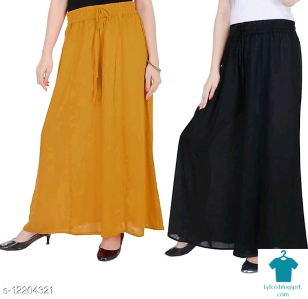 Product Name: *Palazzo*Fabric: RayonPattern: SolidMultipack: 2 - Free