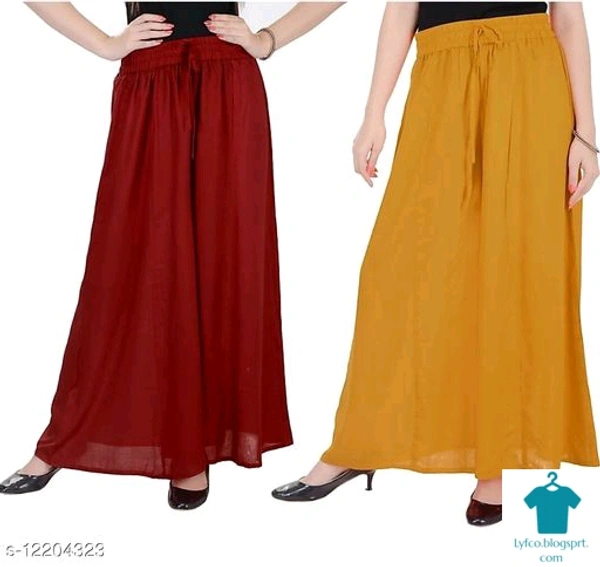 Product Name: *Palazzo*Fabric: RayonPattern: SolidMultipack: 2 - Free size