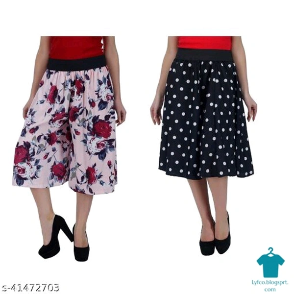 Product Name: *Classic Fashionable Women Capris*Fabric: CrepePattern: PrintedMultipack: 2 - 36