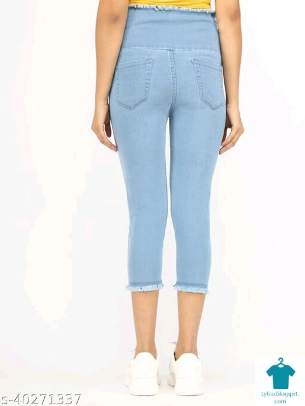 Product Name: *Trendy Designer Women Capris*Fabric: DenimPattern: SolidMultipack: 1 - 28