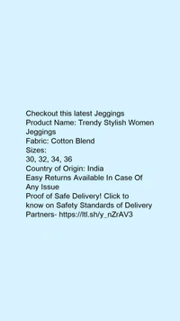 Product Name: *Trendy Stylish Women Jeggings*Fabric: Cotton Blend - 30