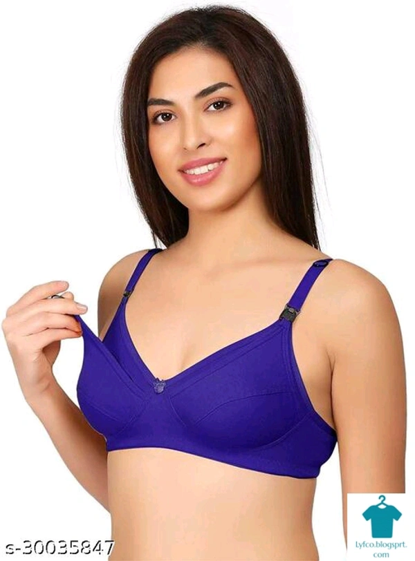 Product Name: *Glitchy Women's Cotton Multicolor Non-Padded Feeding Bra/Nursing Bra/Maternity Bra Combo - Pack of 3*Fabric: Cotton BlendMultipack: 6 - 40B