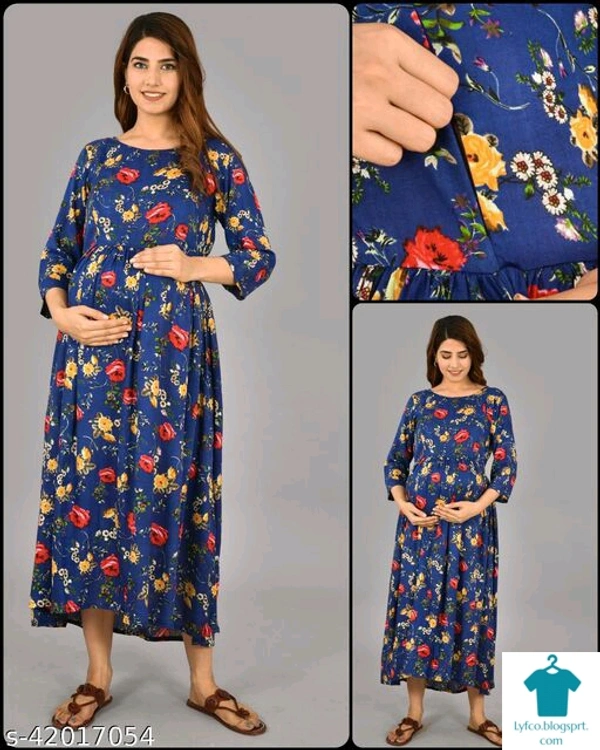 Product Name: *Latest  Women's Feeding Kurtis*Fabric: RayonSleeve Length: Three-Quarter SleevesPattern: PrintedMultipack: 1 - M