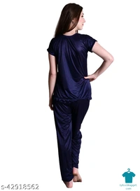 Product Name: *Nightdoll Maroon Satin Nightwear Night Suit Top & Pajama Set*Top Fabric: SatinBottom Fabric: SatinTop Type: Regular TopBottom Type: PyjamasSleeve Length: Short SleevesPattern: SolidMultipack: 1 - M