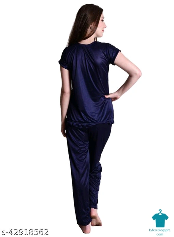 Product Name: *Nightdoll Maroon Satin Nightwear Night Suit Top & Pajama Set*Top Fabric: SatinBottom Fabric: SatinTop Type: Regular TopBottom Type: PyjamasSleeve Length: Short SleevesPattern: SolidMultipack: 1 - M