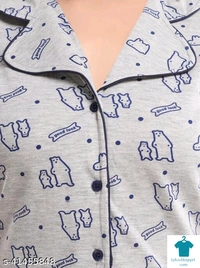 Product Name: *WOMENOIRE Women's Cotton Printed Night Suits Set*Top Fabric: CottonBottom Fabric: CottonTop Type: ShirtBottom Type: PyjamasSleeve Length: Short SleevesPattern: PrintedMultipack: 1 - M