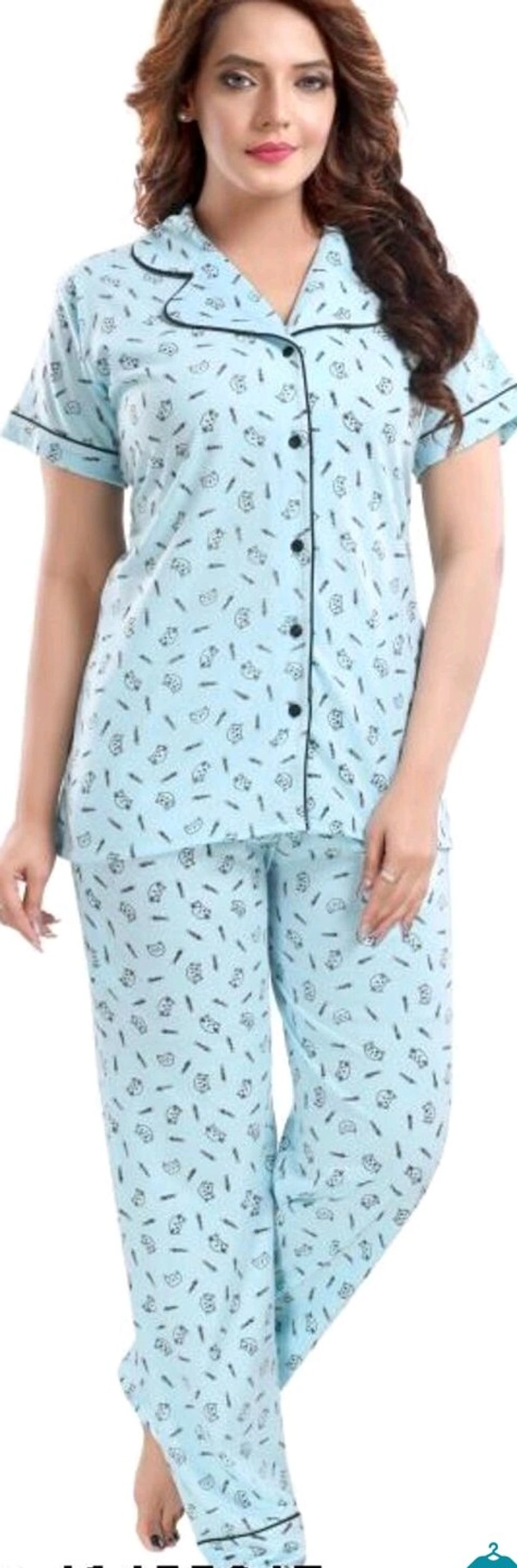 Product Name: *WOMENOIRE Women's Cotton Printed Night Suits Set*Top Fabric: CottonBottom Fabric: CottonTop Type: ShirtBottom Type: PyjamasSleeve Length: Short SleevesPattern: PrintedMultipack: 1 - XXXL