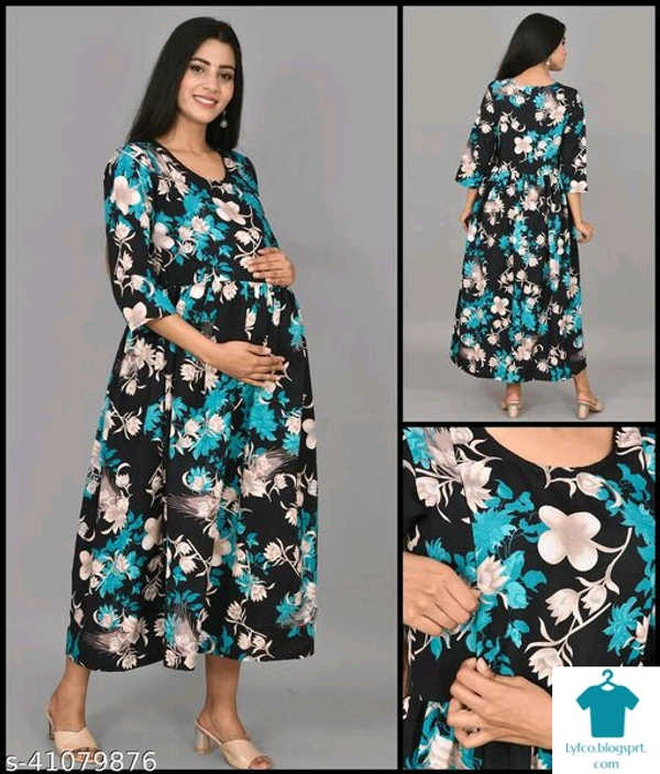 Catalog Name:*Classic Feminine Women Maternity Kurtis*Fabric: CrepeSleeve Length: Three-Quarter SleevesPattern: PrintedMultipack: 1 - L