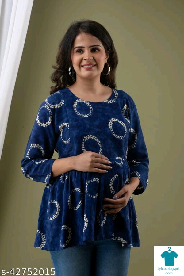 Catalog Name:*Stylus Women Tops & Tunics*Fabric: RayonSleeve Length: Three-Quarter SleevesPattern: Product DependentMultipack: 1 - colour- Black