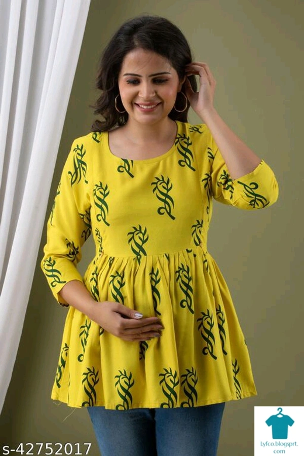 Catalog Name:*Stylus Women Tops & Tunics*Fabric: RayonSleeve Length: Three-Quarter SleevesPattern: Product DependentMultipack: 1 - colour- Black