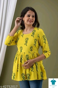 Catalog Name:*Stylus Women Tops & Tunics*Fabric: RayonSleeve Length: Three-Quarter SleevesPattern: Product DependentMultipack: 1 - colour- Black