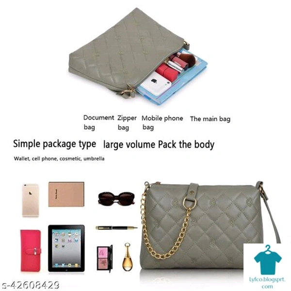 Catalog Name:*Voguish Fancy Women Slingbags*Material: SyntheticNo. of Compartments: 1Pattern: Self DesignMultipack: 1 - Free size