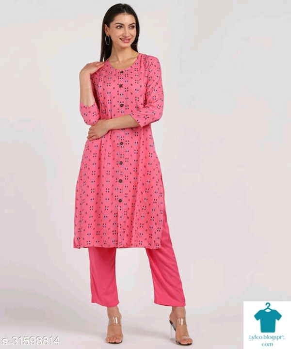 Catalog Name:*Fashionable Feeding Kurta Sets*Fabric: RayonBottomwear Fabric: RayonBottom Type: PantsSleeve Length: Three-Quarter SleevesStitch Type: StitchedFit/ Shape: A-linePattern: PrintedCombo of: Combo of 2 - XXL