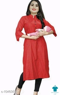 Catalog Name:*Comfy Fashionable Women Maternity Feeding Dresses*Fabric: RayonBottomwear Fabric: No BottomwearBottom Type: LeggingsSleeve Length: Three-Quarter SleevesStitch Type: StitchedFit/ Shape: MaternityPattern: SolidCombo of: Single - Red