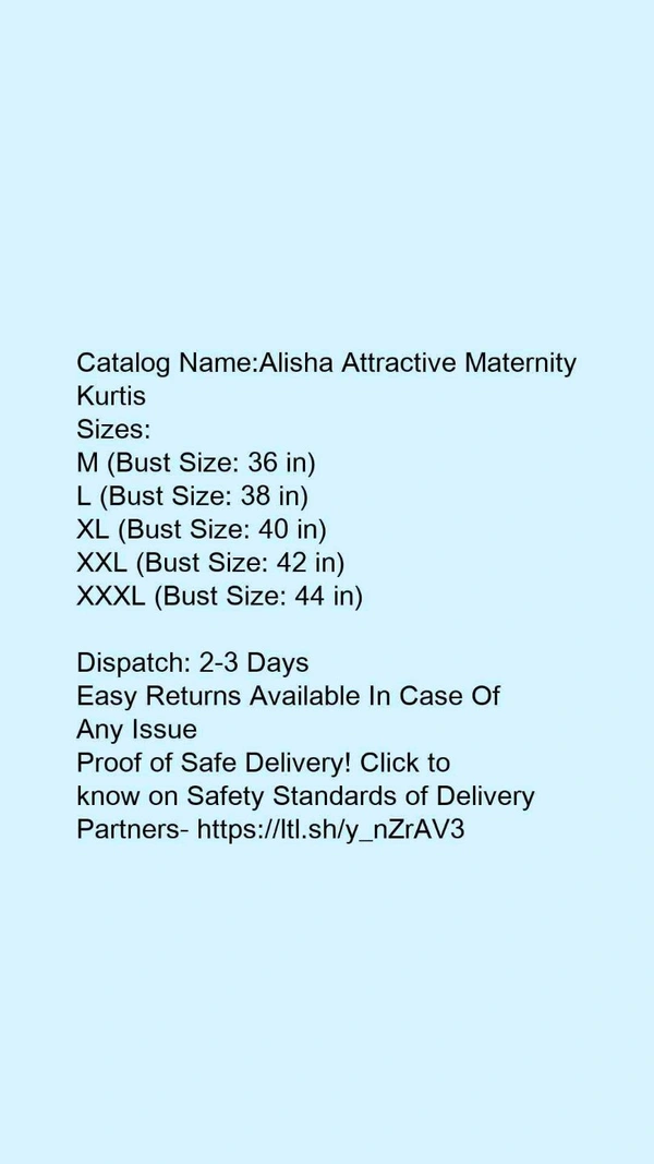 Catalog Name:*Alisha Attractive Maternity Kurtis* - XXXL