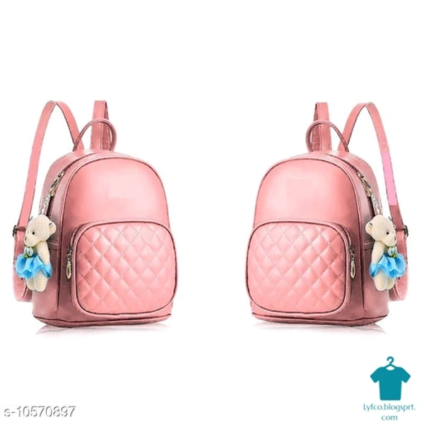 Catalog Name:*New Stylish Girls Backpacks*Material: PUNo. of Compartments: 1Pattern: SolidMultipack: 2 - Free size
