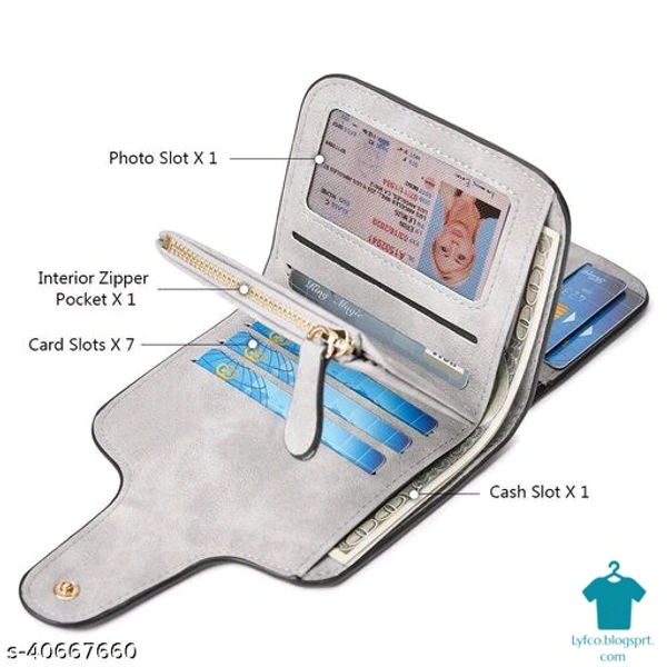 Name:*FashionableUnique Women Wallets*Material: LeatherNo. of Compartments: 2Pattern: SolidMultipack: 1 - Free size