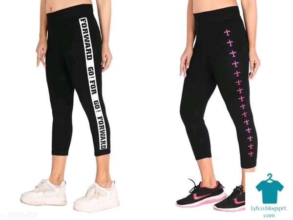 Catalog Name:*Women Colorblocked Black Yoga Pants (Pack of 2)*Fabric: PolycottonPattern: SolidMultipack: 2 - 30