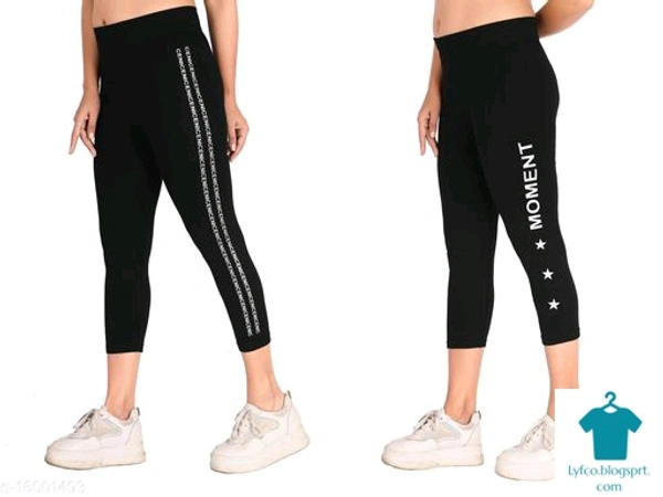 Catalog Name:*Women Colorblocked Black Yoga Pants (Pack of 2)*Fabric: PolycottonPattern: SolidMultipack: 2 - 26