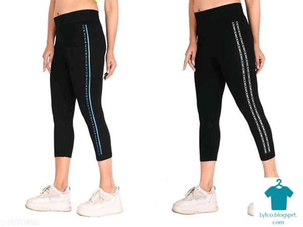 Catalog Name:*Women Colorblocked Black Yoga Pants (Pack of 2)*Fabric: PolycottonPattern: SolidMultipack: 2 - 26