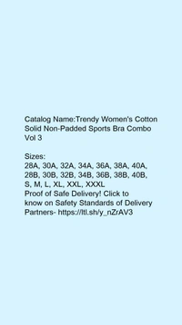 Catalog Name:*Trendy Women's Cotton Solid Non-Padded Sports Bra Combo Vol 3* - 34A