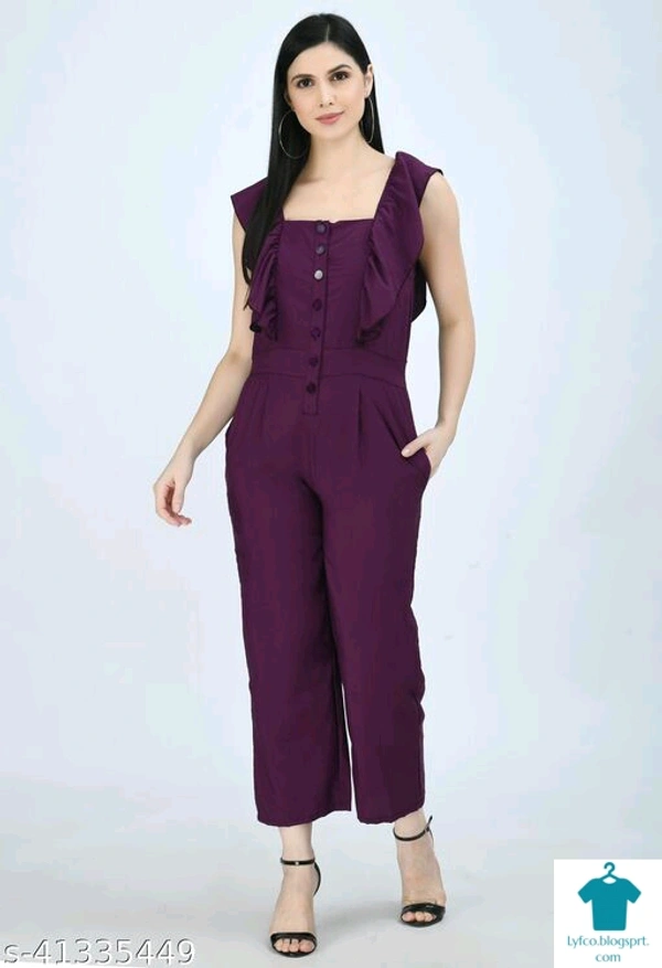 Catalog Name:*Urbane Graceful Women Jumpsuits*Fabric: Rayon SlubSleeve Length: SleevelessPattern: SolidMultipack: 1 - M