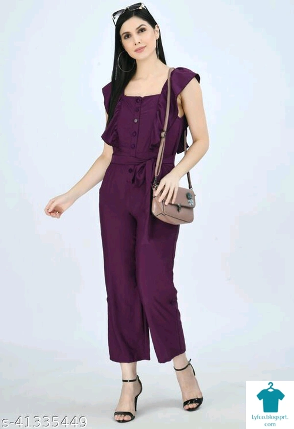 Catalog Name:*Urbane Graceful Women Jumpsuits*Fabric: Rayon SlubSleeve Length: SleevelessPattern: SolidMultipack: 1 - XL