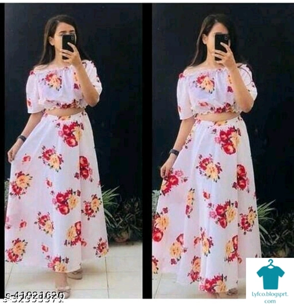 Catalog Name:*Comfy Designer Women Top & Bottom Sets*Top Fabric: GeorgetteBottom Fabric: GeorgetteSleeve Length: Short SleevesMultipack: 1 - White