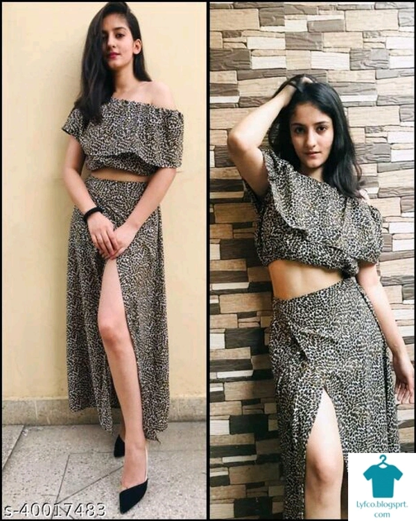 Catalog Name:*KUDIYO Fabulous Women Top & Bottom Sets*Top Fabric: CrepeBottom Fabric: CrepeSleeve Length: Short SleevesMultipack: 2 - M