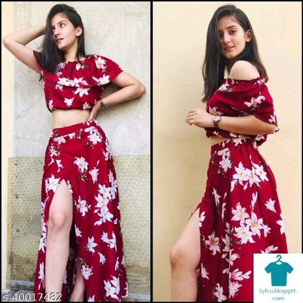 Catalog Name:*KUDIYO Fabulous Women Top & Bottom Sets*Top Fabric: CrepeBottom Fabric: CrepeSleeve Length: Short SleevesMultipack: 2 - XS