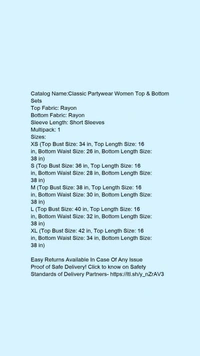 Catalog Name:*Classic Partywear Women Top & Bottom Sets*Top Fabric: RayonBottom Fabric: RayonSleeve Length: Short SleevesMultipack: 1 - Red
