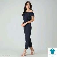 Catalog Name:*Urbane Designer Women Jumpsuits*Fabric: Poly CrepeSleeve Length: SleevelessPattern: SolidMultipack: 1 - M