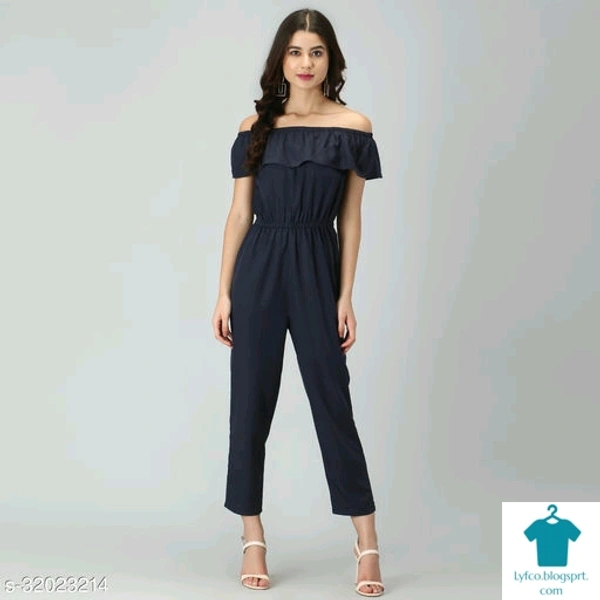 Catalog Name:*Urbane Designer Women Jumpsuits*Fabric: Poly CrepeSleeve Length: SleevelessPattern: SolidMultipack: 1 - M