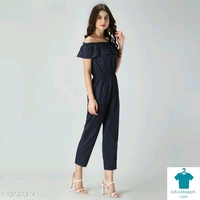 Catalog Name:*Urbane Designer Women Jumpsuits*Fabric: Poly CrepeSleeve Length: SleevelessPattern: SolidMultipack: 1 - M