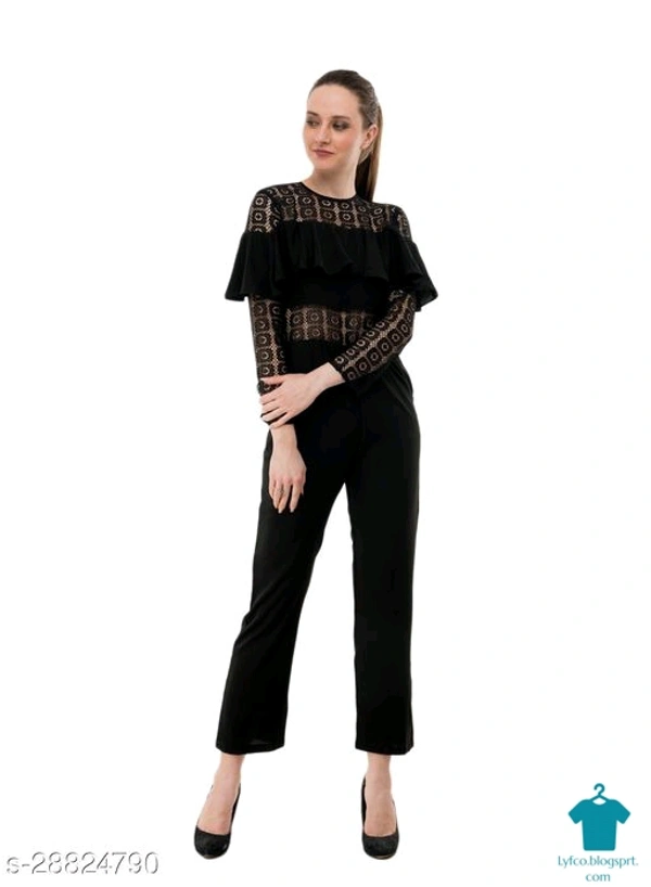 Catalog Name:*Comfy Feminine Women Jumpsuits*Fabric: CrepeSleeve Length: Long SleevesPattern: SolidMultipack: 1 - XXL