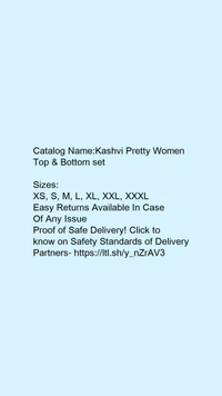 Catalog Name:*Kashvi Pretty Women Top & Bottom set* - XXL