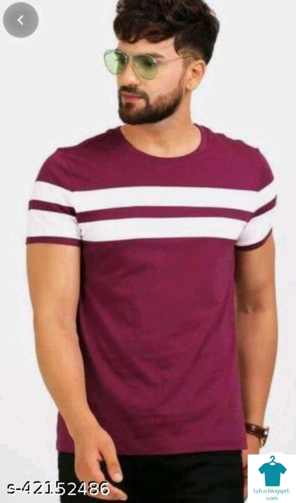 Catalog Name:*Stylish Latest Men Tshirts*Fabric: Cotton BlendSleeve Length: Short SleevesPattern: ColorblockedMultipack: 1 - M
