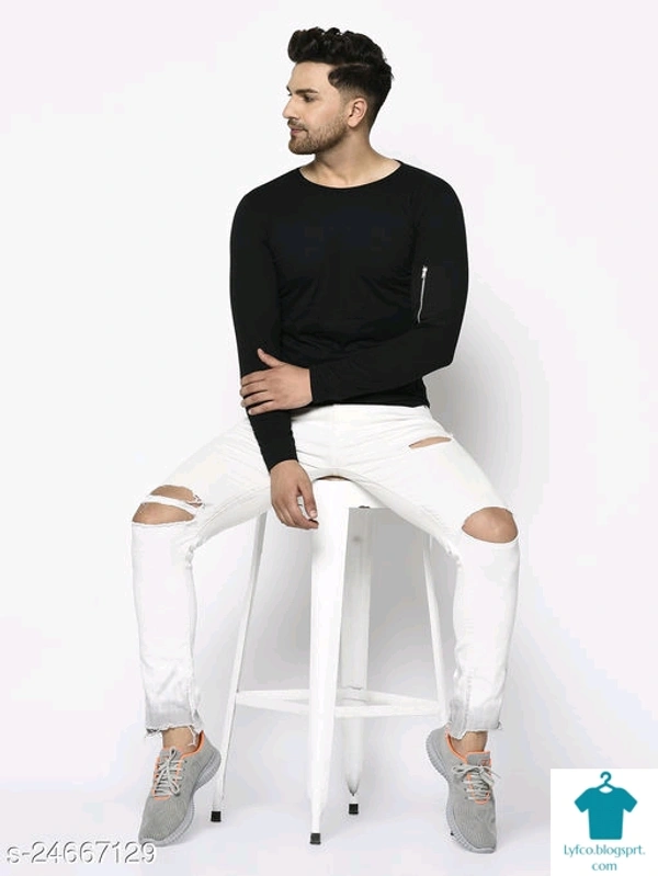 Catalog Name:*Urbane Ravishing Men Tshirts*Fabric: CottonSleeve Length: Long Sleeves,Short SleevesPattern: Self-Design,SolidMultipack: 1 - L