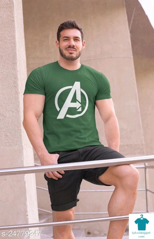 Catalog Name:*Trendy Fashionable Men Tshirts*Fabric: CottonSleeve Length: Short SleevesPattern: PrintedMultipack: 1 - XXL