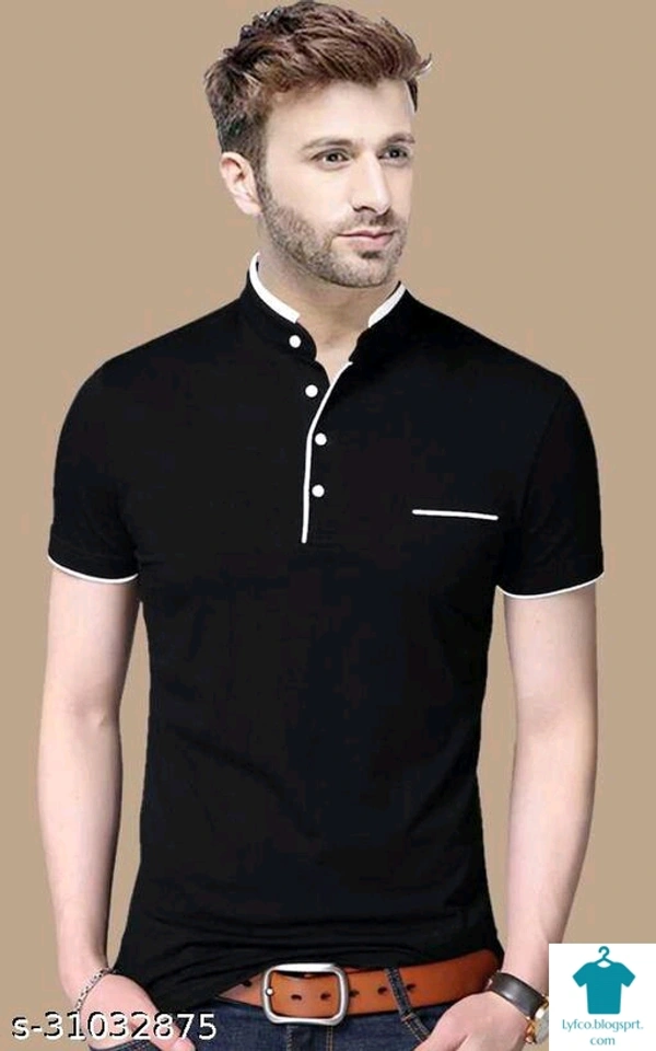 Catalog Name:*Fancy Fashionable Men Tshirts*Fabric: CottonSleeve Length: Short SleevesPattern: Self-DesignMultipack: 1 - XXL