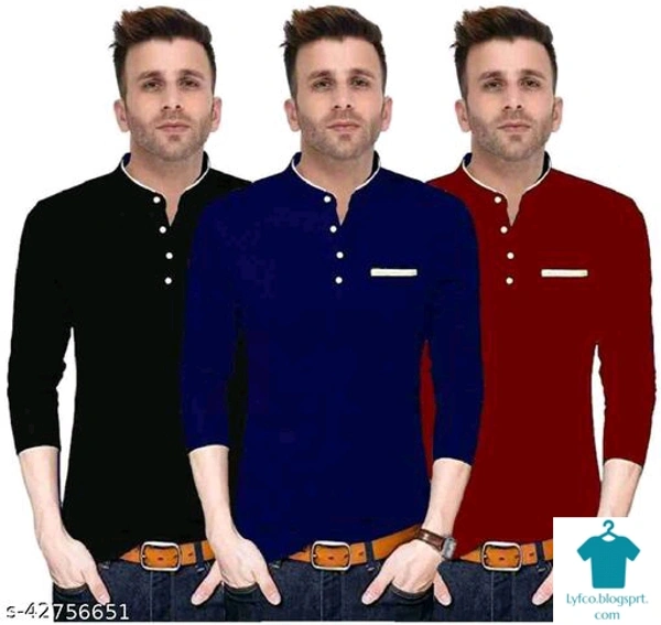 Catalog Name:*Comfy Glamorous Men Tshirts*Fabric: CottonSleeve Length: Short Sleeves,Long SleevesPattern: SolidMultipack: 3 - M