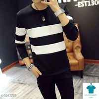 Catalog Name:*Sia Stylish Cotton Men's Striped T-Shirts Vol 2*Fabric: CottonSleeve Length: Short Sleeves,Long SleevesPattern: Colorblocked,PrintedMultipack: 1 - Colour- Black