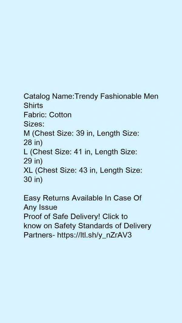 Catalog Name:*Trendy Fashionable Men Shirts*Fabric: Cotton - Maroon, S
