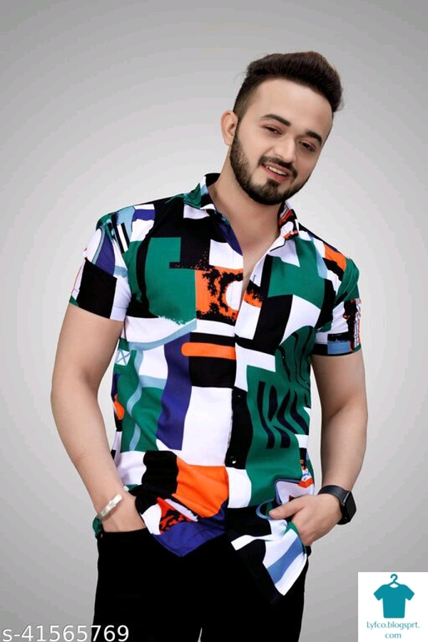 Catalog Name:*Comfy Partywear Men Shirts*Fabric: CottonSleeve Length: Short SleevesPattern: Printed,StripedMultipack: 1 - XL