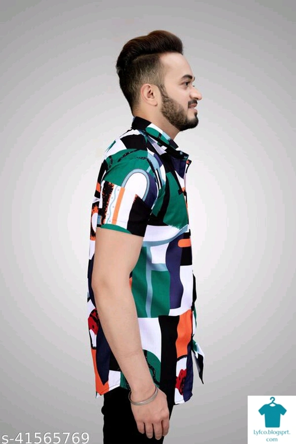 Catalog Name:*Comfy Partywear Men Shirts*Fabric: CottonSleeve Length: Short SleevesPattern: Printed,StripedMultipack: 1 - XL